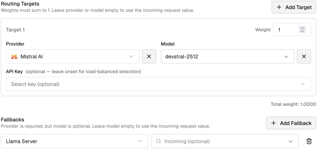 Set a routing fallback