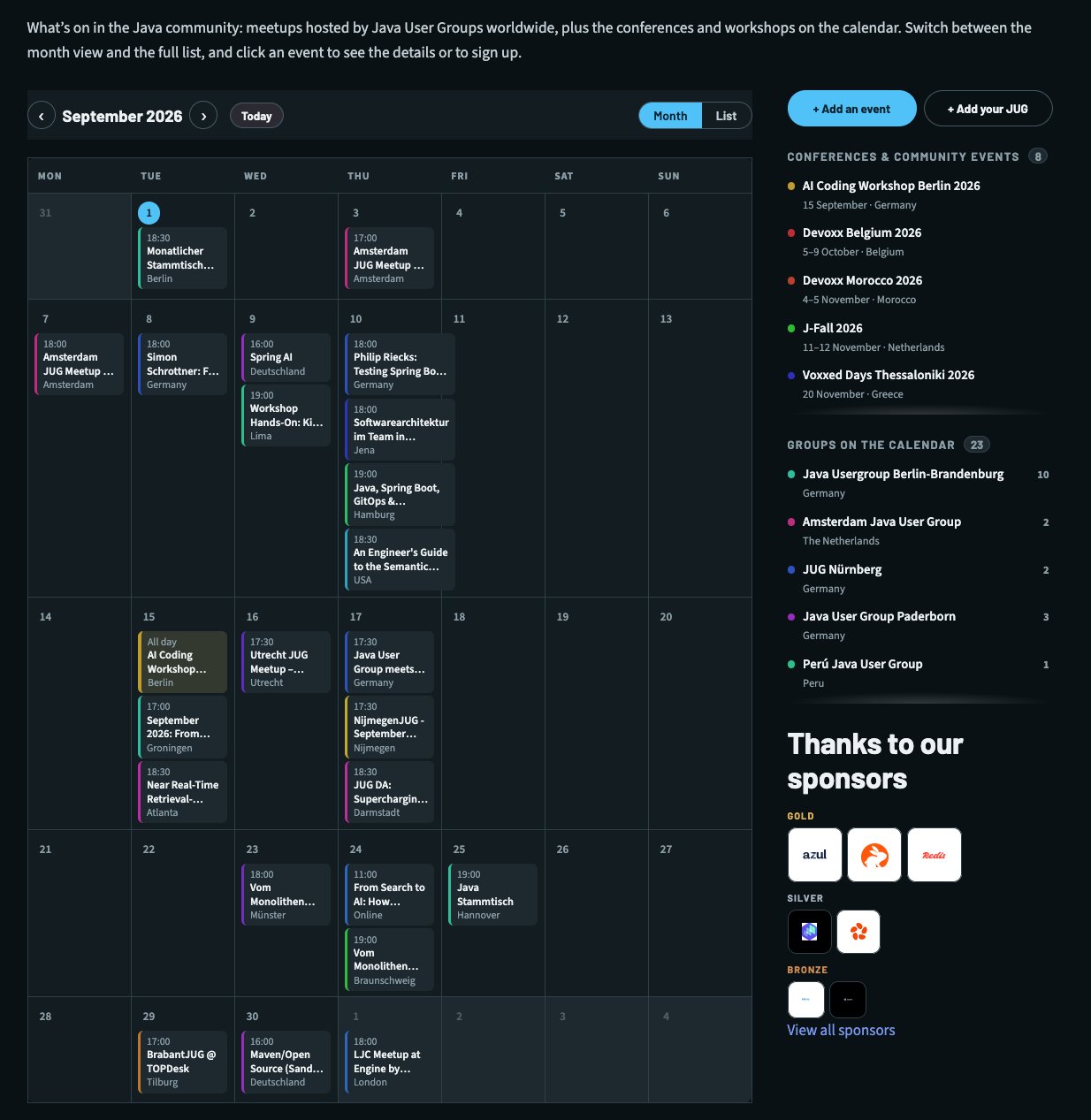 The same month on the new site. 23 entries, none of them typed in.