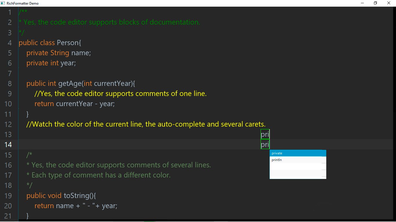 Building a Code Editor Control in JavaFX