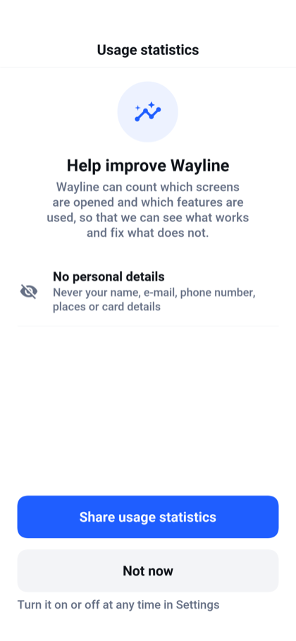 Choose whether this device shares usage statistics.