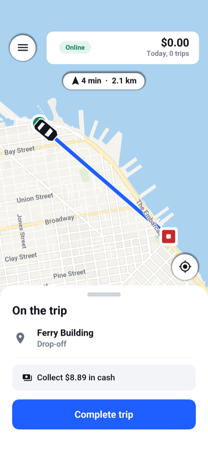 Follow the trip and complete it.