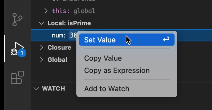 Setting Value in VSCode