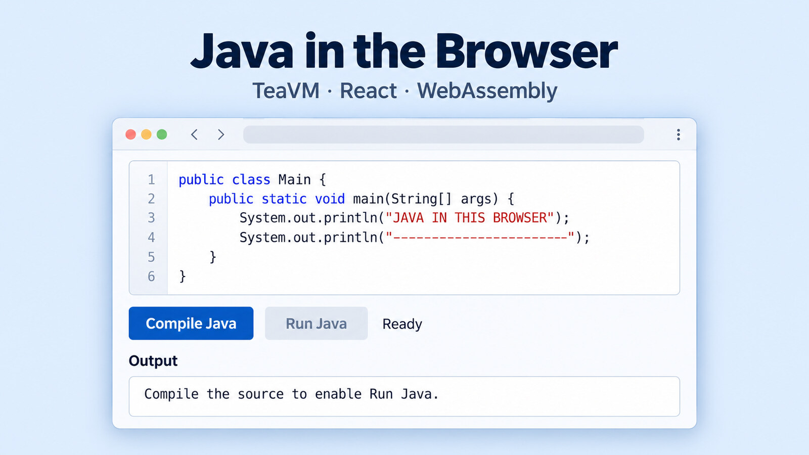 Run Java in the Browser with TeaVM