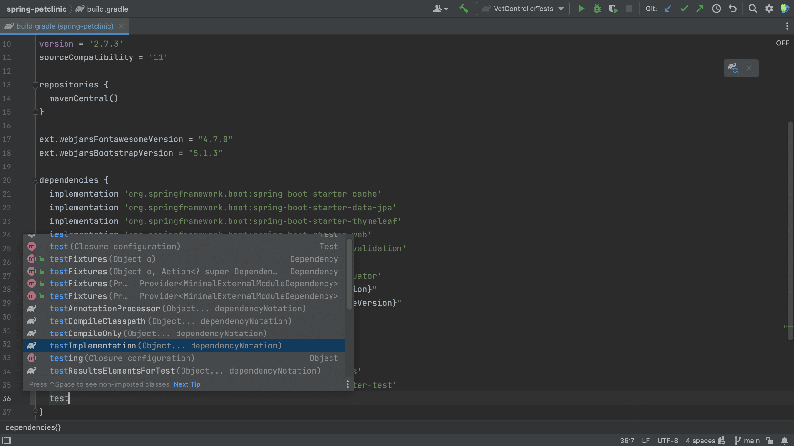 Code completion in build.gradle Code completion in build.gradle