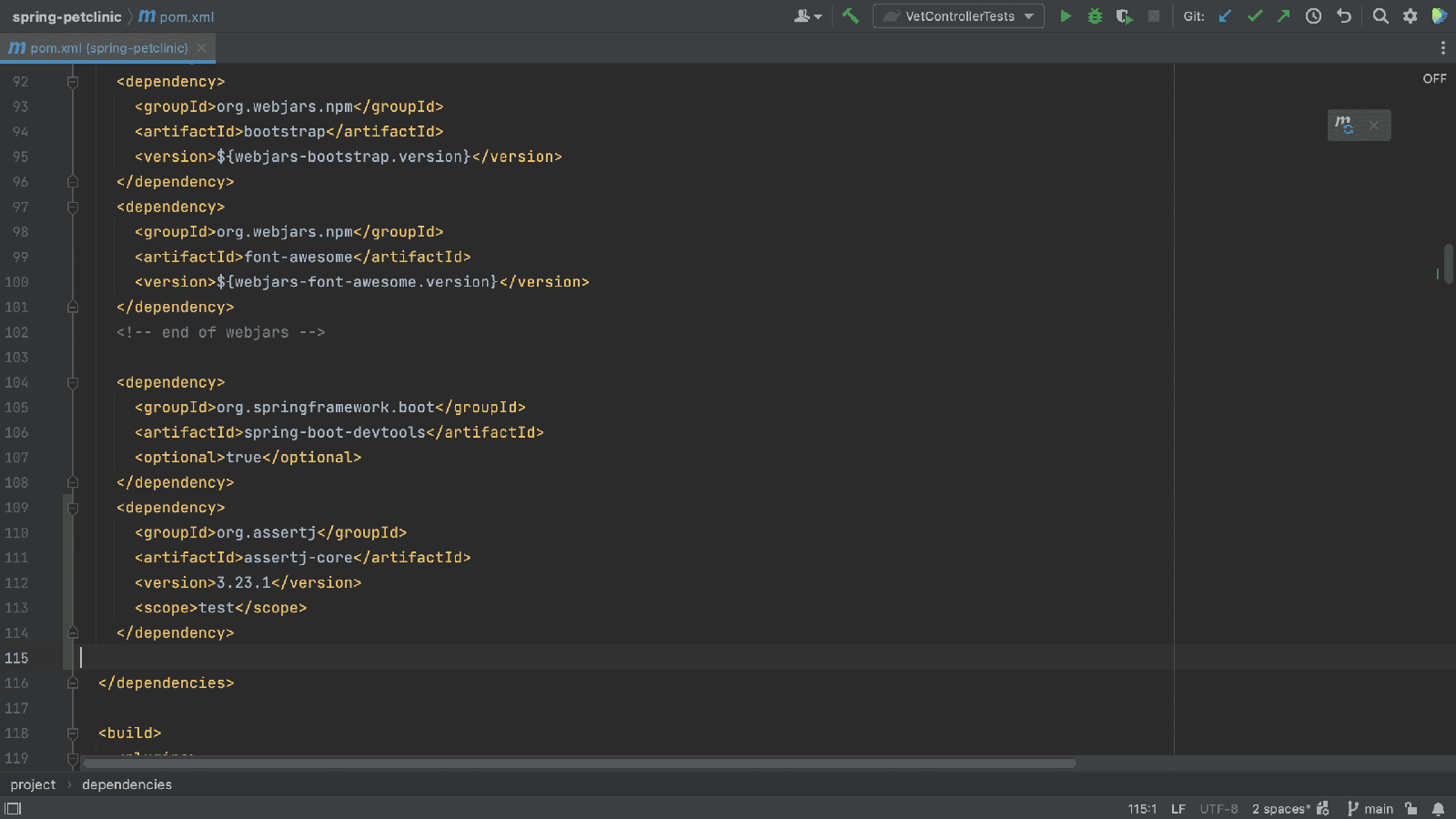 Copy dependency into pom.xml Copy dependency into pom.xml