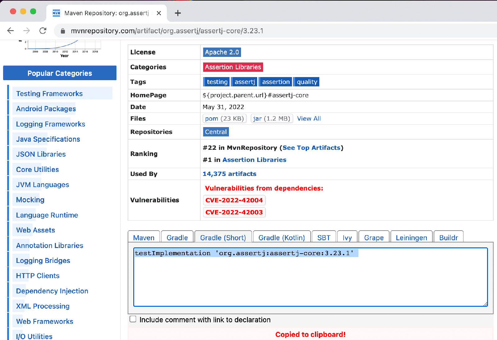 MvnRepository Gradle format MvnRepository Gradle format