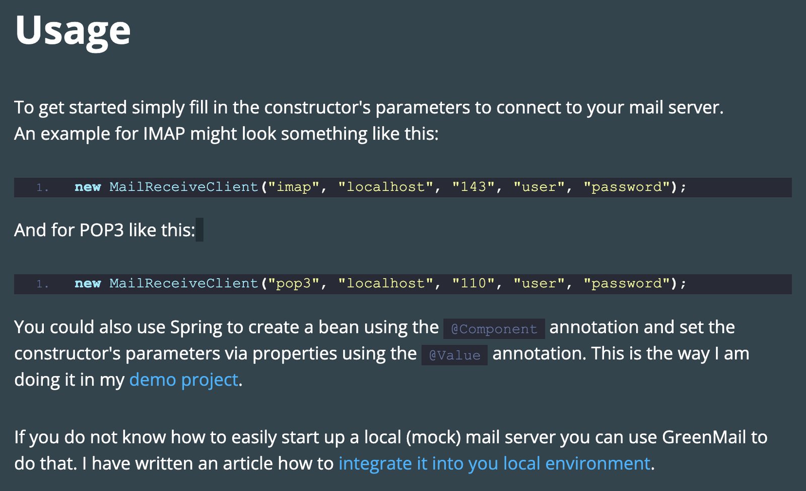 Receiving mails in Java with IMAP or POP3