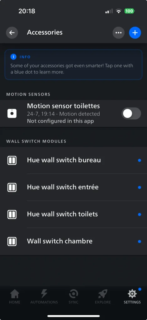 Hue Motion Sensor not configured in the Philips app