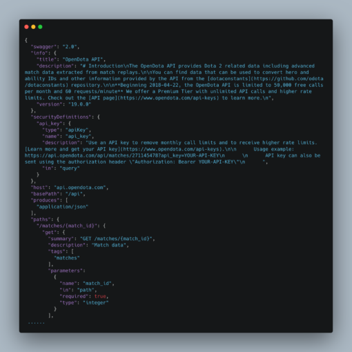 The beginning of the OpenAPI Spec file