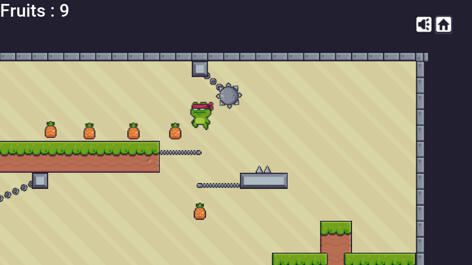 Fruitopia, an open-source Unity platformer, running on Codename One