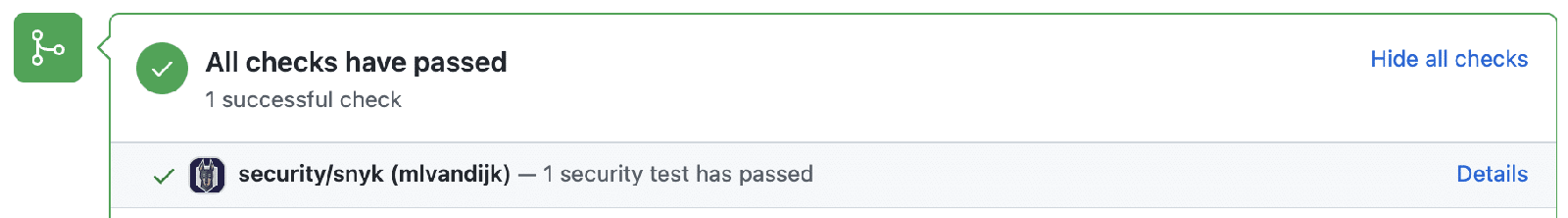 Snyk Open Source security test on PRs