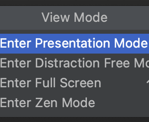Enter Presentation Mode in Quick Switch Scheme