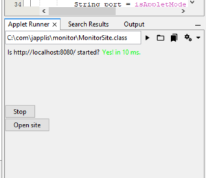 Monitor site demo running in NetBeans Applet Runner plugin