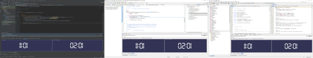 Same Time Zones application running in IntelliJ IDEA, Eclipse and NetBeans