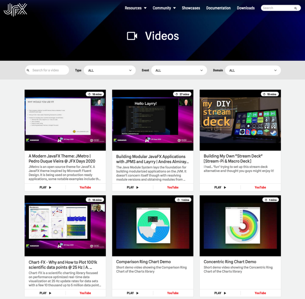 Videos on JFX Central