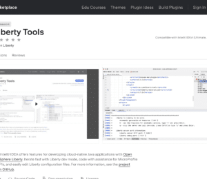 The Liberty Tools for IntelliJ IDEA plugin in the JetBrains marketplace.