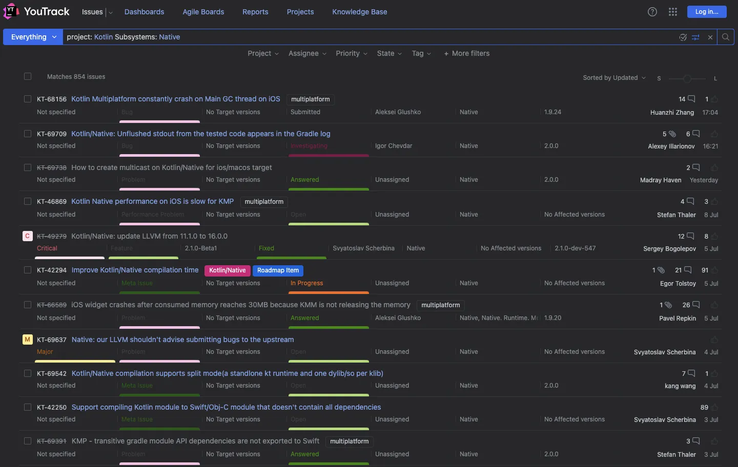 Just random Kotlin/Native tasks