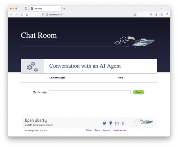 Chat Room of LangChain4j Jakarta EE and MicroProfile example