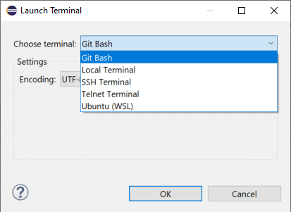 Choice of shells in Eclipse