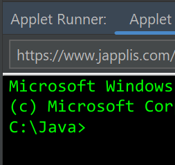 Command Prompt with Applet Runner plug-in