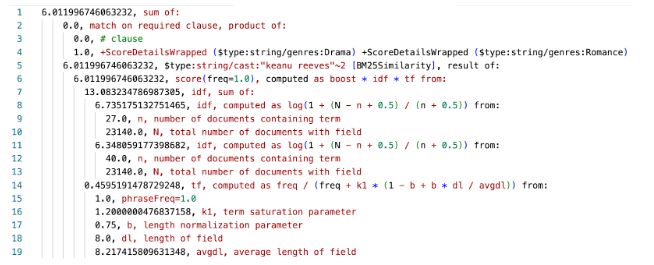 score details, pretty printed