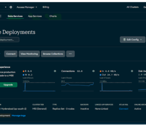 Overview of cluster configuration details on MongoDB Atlas web browser