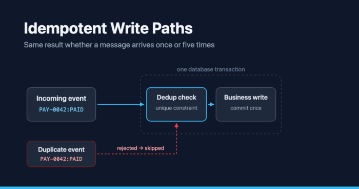 Idempotent Write Paths: Keeping an Integration Pipeline Correct When Messages Repeat — article cover image